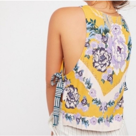 Free People This Sweet Love Tank Top XS Tie Side Shirt - Picture 2 of 7